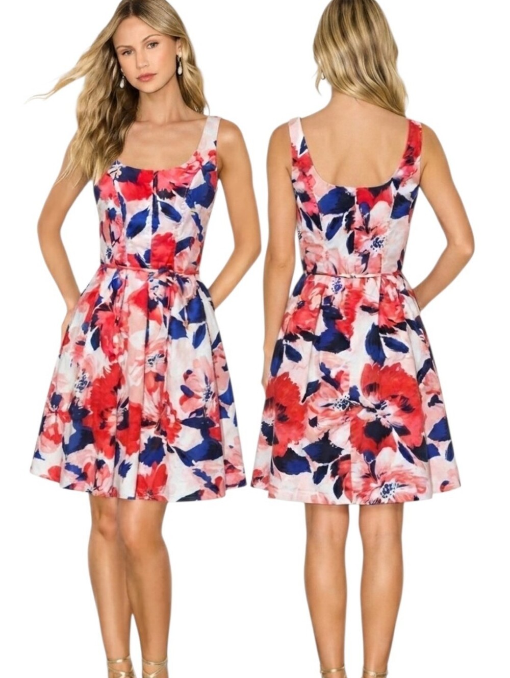 PAPPAGALLO Floral Print Sleeveless Fit & Flare Sundress - Size 6